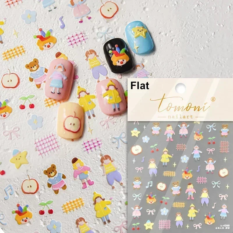 Lovely Dog Puppy Dream Heart Flower Star Pizza Food Sugar Skewers Strawberry Desserts Adhesive Nail Art Stickers Manicure Decals (Online Order Only)
