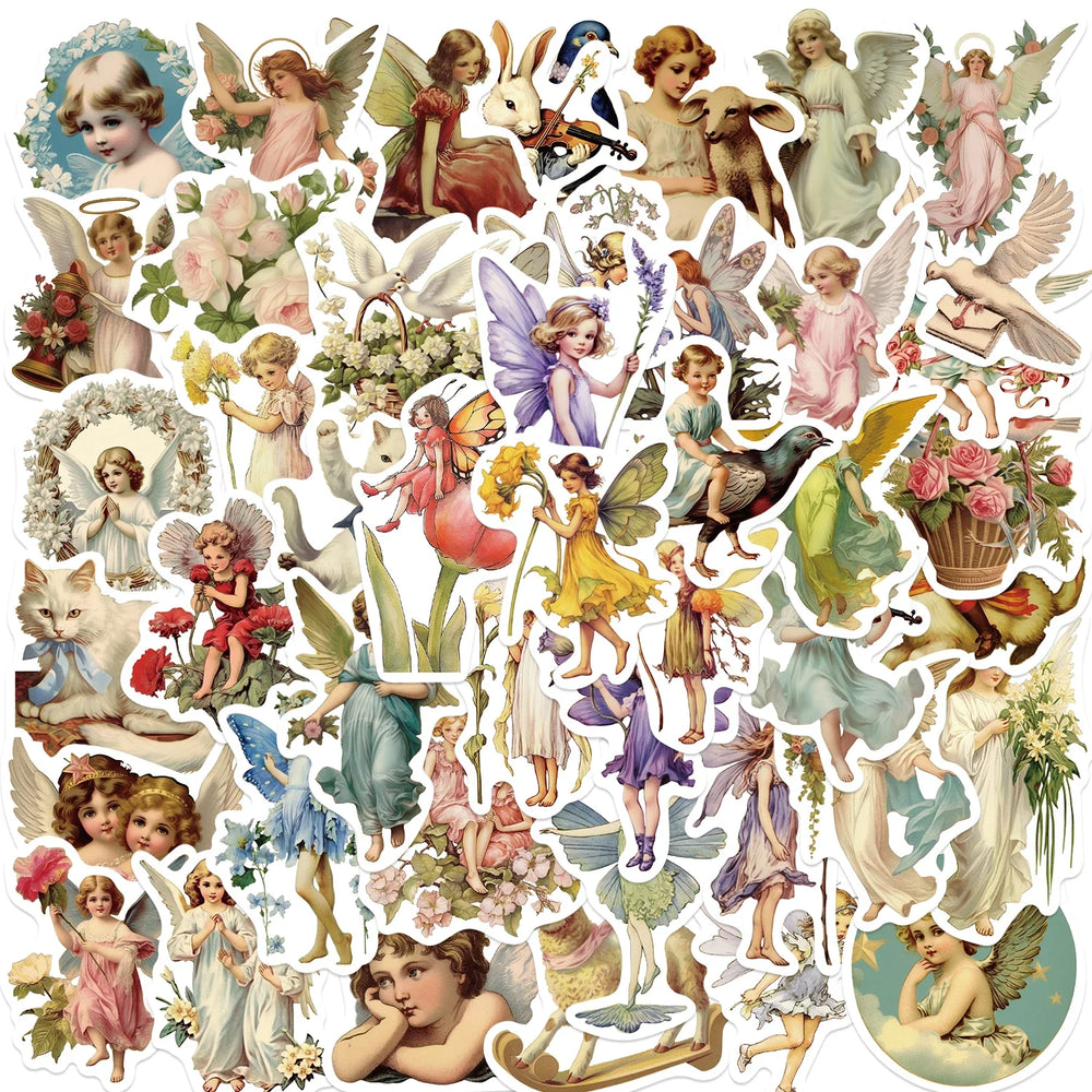 50PCS Cute Angel Elf Stickers for Skateboard, Laptop, Bike, Suitcase, Wall Decor (Online Order Only)