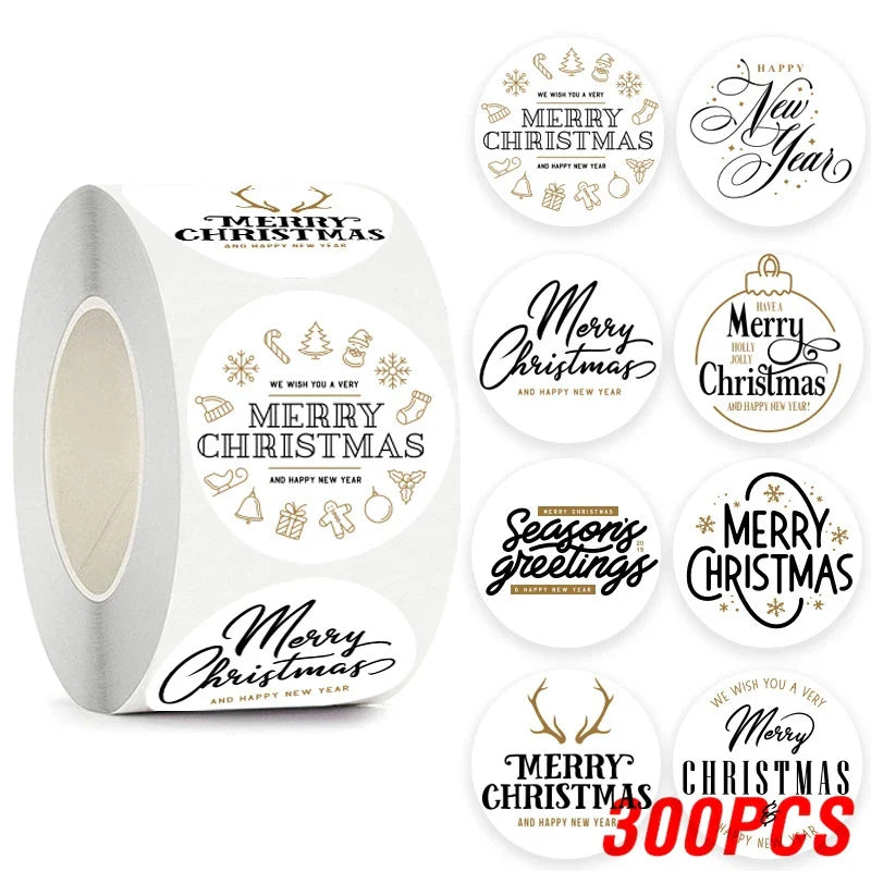 100-500pcs Merry Christmas Stickers 1Inch Santa Merry Tree Festival Sticker For Gift Package Seal Labels Wedding Decoration (ONLINE ORDER ONLY)