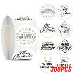 100-500pcs Merry Christmas Stickers 1Inch Santa Merry Tree Festival Sticker For Gift Package Seal Labels Wedding Decoration (ONLINE ORDER ONLY)