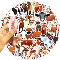 Cartoon Cow Stickers 10/30/50PCS for Laptop, Phone, Guitar, Car, Bike, Skateboard, Kids Toy (Online Order Only)