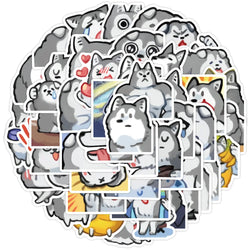 10/30/50PCS Silly Husky Stickers Cute Dog Meme Graffiti Toy Cartoon DIY Decoration Laptop Phone Guitar Car Bike Skateboard Decal (ONLINE ORDER ONLY)