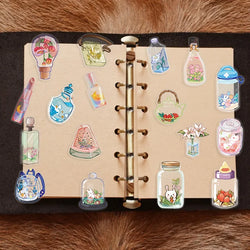 50pcs Clear Glass Flowers Plants and Animals PET Sticker Aesthetic Decoration Scrapbooking Stationery School Supplies Stickers (ONLINE ORDER ONLY)