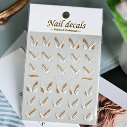 1Pc Red Pink White Heart Bow Nail Art Stickers with Glitter Sequins 5D Self Adhesive Nail Decorations Slider Decals DIY Manicure (ONLINE ORDER ONLY)