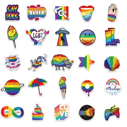 10/30/50Pcs Colorful Rainbow Funny LGBT Gay Pride Stickers On Skateboard Guitar Motorcycle Car Scrapbooking Laptop Suitcase Toys (ONLINE ORDER ONLY)