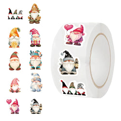 500 Pcs/Roll Cartoon Gnome Dwarf Stickers Kindergarten Children's Reward Sticker Gift Decorative Sticker (Online Order Only)
