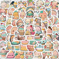 Cute Cartoon Animal Ice Cream Stickers - 10/30/50/100pcs Kawaii Decals for Notebook, Laptop, Phone (ONLINE ORDER ONLY)