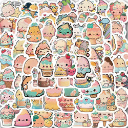 Cute Cartoon Animal Ice Cream Stickers - 10/30/50/100pcs Kawaii Decals for Notebook, Laptop, Phone (ONLINE ORDER ONLY)