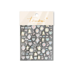 Peach Blossom Flower Yellow Rabbit Bunny Love Heart Delicate Totem 5D Self Adhesive Nail Art Stickers Rhinestone Manicure Decals (ONLINE ORDER ONLY)