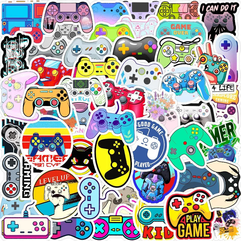 Video Game Graffiti Stickers for DIY Scrapbook, Suitcase, Water Bottle, Phone, Laptop, Guitar, Car, Skateboard (10/25/50pcs) (Online Order Only)