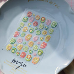 Colorful Fruit Lemon Grapefruit Kiwifruit Candy Popsicle Rabbit Cherry Apple Paw Jelly Adhesive Nail Art Sticker Manicure Decals (ONLINE ORDER ONLY)