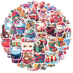 Christmas Graffiti Stickers 10/30/50Pcs for Snowboard Laptop Luggage Car Fridge Vinyl Decor (ONLINE ORDER ONLY)