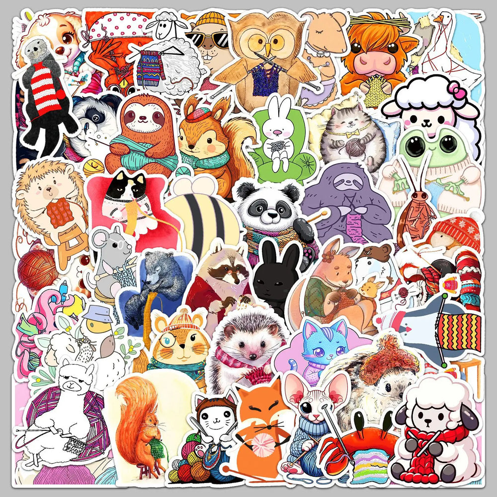 50Pcs Cartoon Animal Graffiti Stickers for Helmet, Wall, DIY Decor (ONLINE ORDER ONLY)