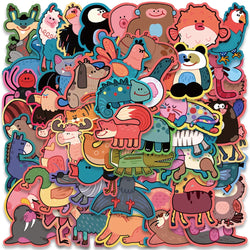 10/30/50PCS Cute Cartoon Animal Stickers Toys Funny Zoo Decals For Kids DIY Notebook Luggage Phone Laptop Car Waterproof Sticker (ONLINE ORDER ONLY)
