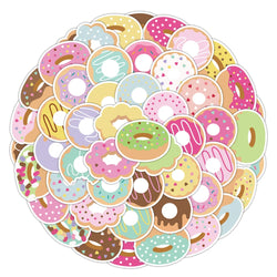 10/50pcs Colorful Candy Stickers Gift Toy for Girl Kawaii Cute Lollipop Donut Decal Sticker to Laptop Stationery Bike Guitar (Online Order Only)