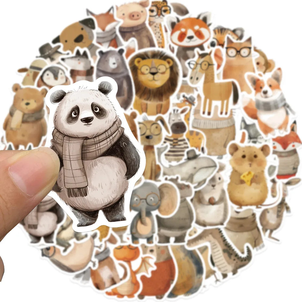 Mixed Cartoon Animal Stickers for Luggage, Notebook, Guitar, Laptop, Phone, Water Bottle (Online Order Only)