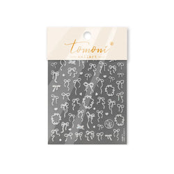 Shiny White Black Pink Bowknot Silk Ribbon Love Heart Charming Star Refined Lace Self Adhesive Nail Art Stickers Manicure Decals (ONLINE ORDER ONLY)