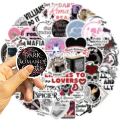50/52pcs Romance Bookish Spice Reader Stickers Pink Girl Cartoon Decals Aesthetic Decals Phone Laptop Diary Sticker Kids Toys (ONLINE ORDER ONLY)