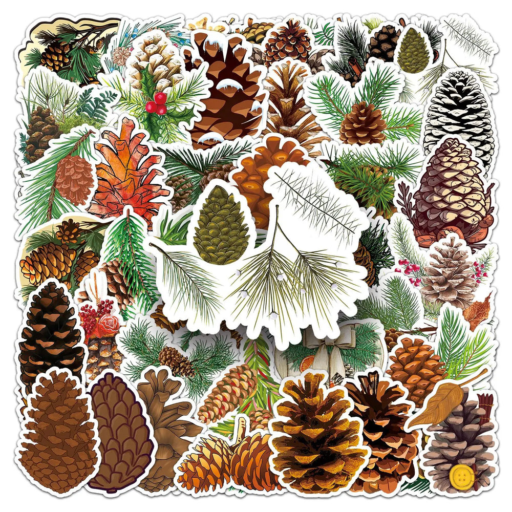 Pinecone Cartoon Stickers Waterproof Decals for Kids Scrapbook Laptop Bike Skateboard (Online Order Only)