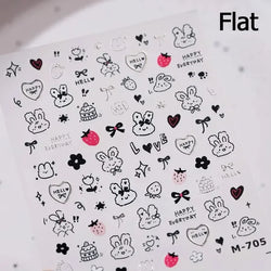 Lovely Dog Puppy Dream Heart Flower Star Pizza Food Sugar Skewers Strawberry Desserts Adhesive Nail Art Stickers Manicure Decals (Online Order Only)