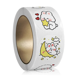 100-500pcs Children's Cartoon Animal Stickers Baby Stickers Kindergarten Inspirational Little Red Flower Reward Roll Stickers (ONLINE ORDER ONLY)