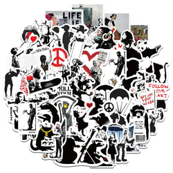 10/30/67PCS Banksy Art Graffiti Street Art Stickers Aesthetic Decal Skateboard Phone Laptop Car Bike Waterproof Sticker Kid Toy (ONLINE ORDER ONLY)