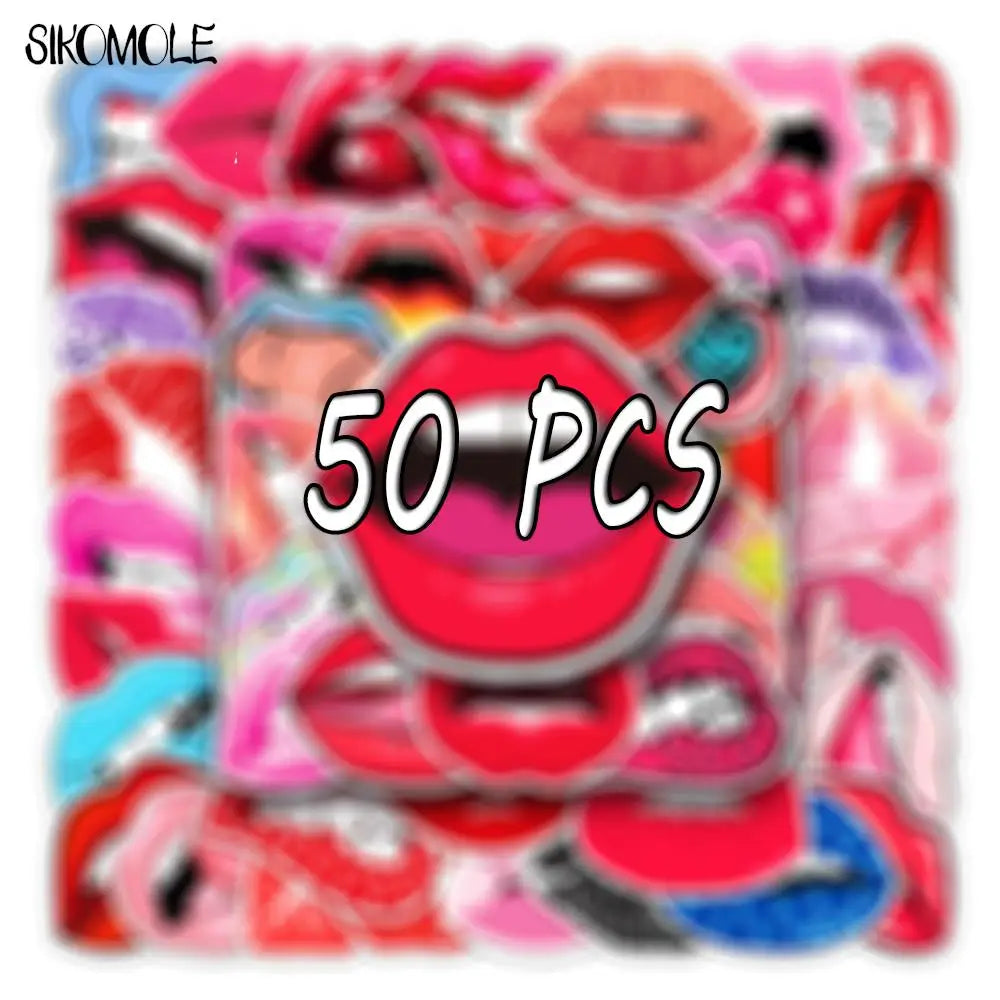 Cartoon Sexy Lips Graffiti Stickers for Car, Skateboard, Laptop Decals (Online Order Only)
