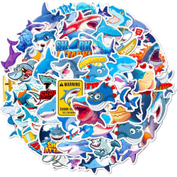 10/50PCS Cartoon Anime Cute Shark Stickers Skateboard Suitcase Freezer Graffiti Luggage Motorcycle DIY Decal Sticker for Kid (ONLINE ORDER ONLY)