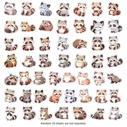 10/50pcs Cute Cartoon Raccoon Personalized Graffiti Waterproof Sticker Animal Diy Mug Mobile Phone Trend Decal Decal Wholesale (Online Order Only)