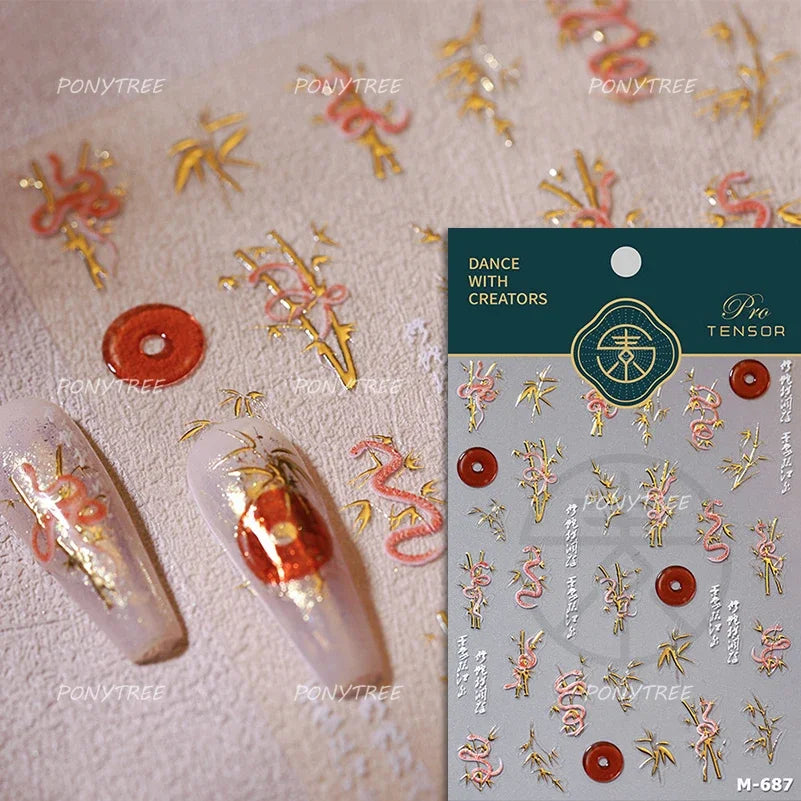 Blue Butterfly Planet Star Conch Snake Shell Clam Pearl Whale Jellyfish Moon Adhesive Nail Art Stickers Dreamy Manicure Decals (Online Order Only)