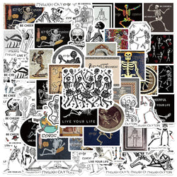 62PCS Retro Greece Micromosaic Skeleton Art Stickers for Car Laptop Phone Guitar Decals (ONLINE ORDER ONLY)