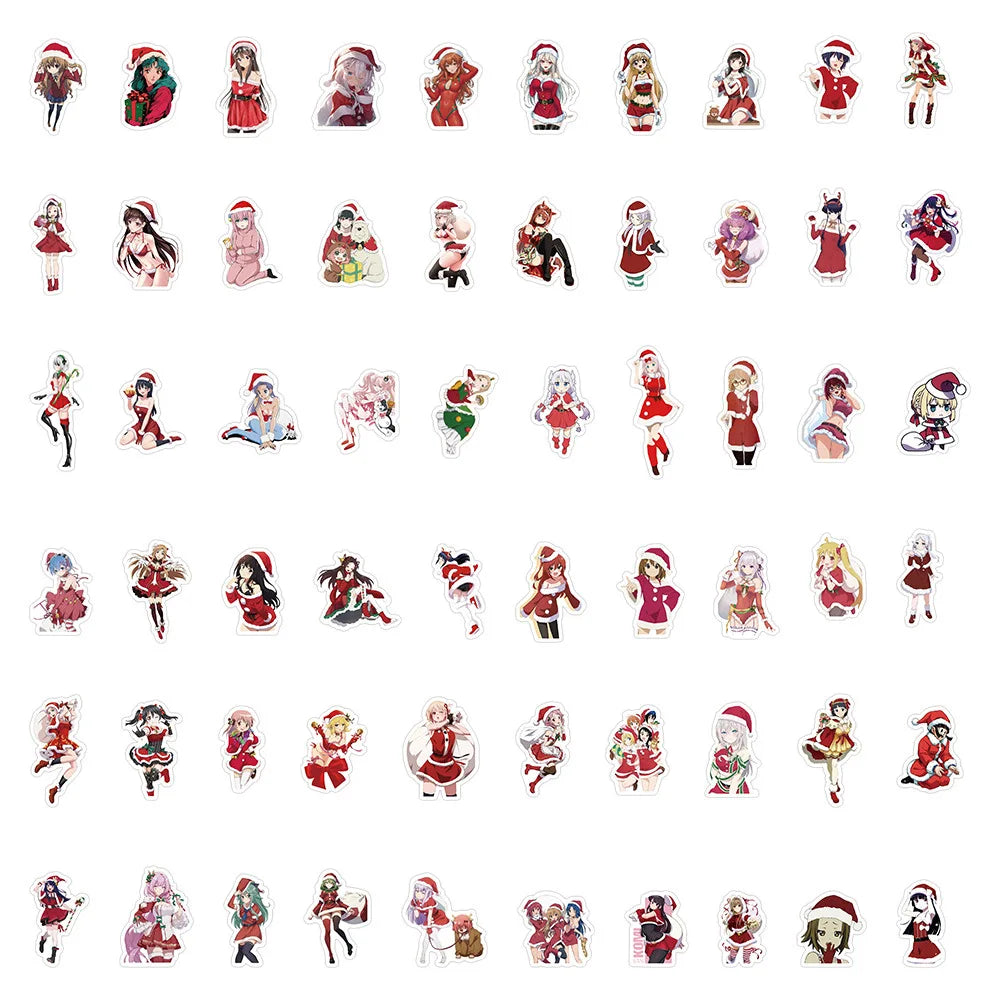 10/30/60PCS Christmas Cartoon Beauty Personality Graffiti Creative Sticker Toy Skateboard Guitar Computer Refrigerator Decals (Online Order Only)