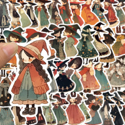 10/50pcs Anime Magic Witch Goth Girl Stickers Aesthetic Scrapbooking Notebook Water Bottle Luggage Skateboard Car Sticker Toy (ONLINE ORDER ONLY)