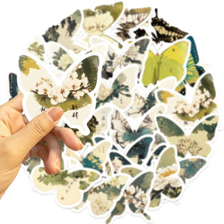 30Pcs Green Butterfly Stickers Vinyl Waterproof Stickers for Laptop Guitar Motorcycle Bike Skateboard Luggage Phone Gift (ONLINE ORDER ONLY)