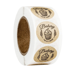 100-500pcs Kraft Paper "bakery"hand Made Stickers Scrapbooking For Cookie Boxes Seal Labels Sticker Cute Stationery Sticker 1in (ONLINE ORDER ONLY)