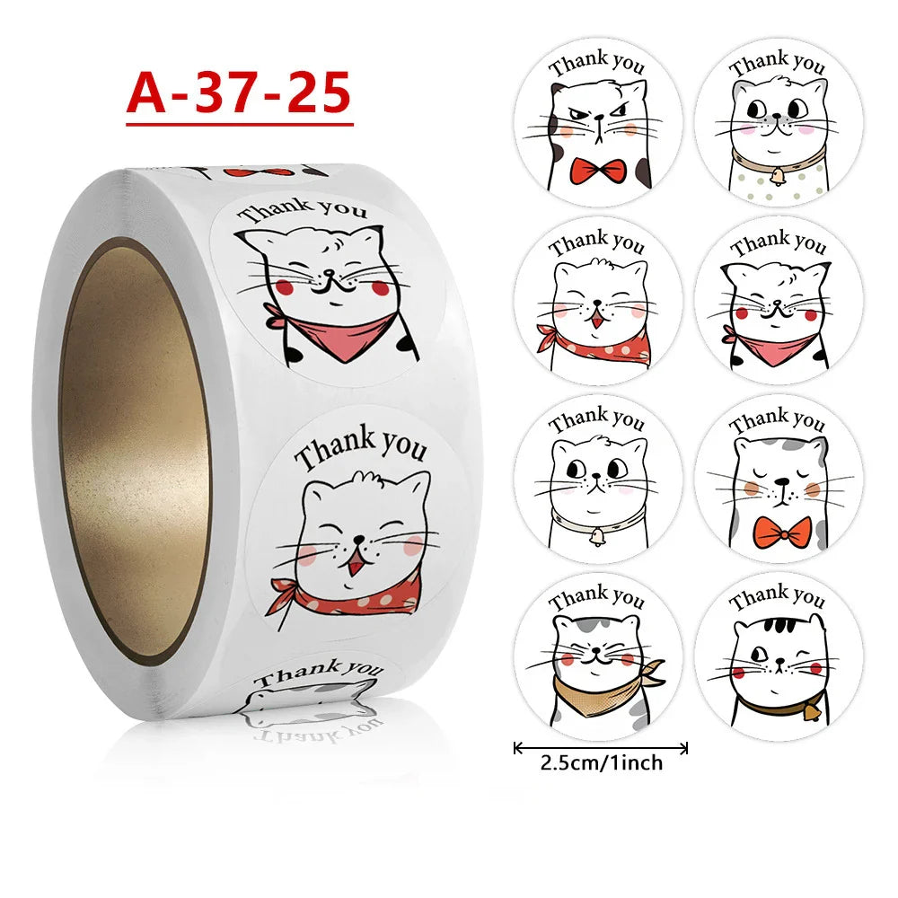 100-500Pcs 2023 New Thank You Sticker for Seal Labels Round Floral Multi Color Labels Business Handmade Stationery Stickers (Online Order Only)