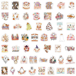 10/30/50/100PCS Halloween Cartoon Ghost Stickers Graffiti Toys DIY Notebook Phone Bike Motorcycle Notebook Car Decals Decoration (ONLINE ORDER ONLY)