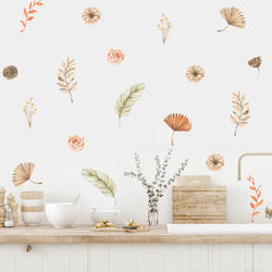 Boho Retro Flower Watercolor Vinyl Wall Decals Kids Room Decor (Online Order Only)