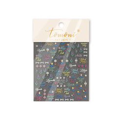 Chic Lavender Tulip Flower Bowknot Totem Center Symmetric Pattern Daisy Line Gird Self Adhesive Nail Art Stickers Manicure Decal (ONLINE ORDER ONLY)