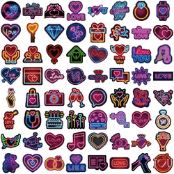 64PCS Cool Neon Light Stickers Trendy Graffiti Waterproof Vinyl Neon Stickers Pack for Phone Creative Decoration DIY Toys (ONLINE ORDER ONLY)