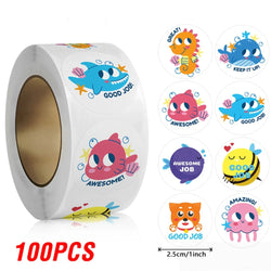 100-500pcs Children's Cartoon Animal Stickers Gift Packaging Sealing Label Kindergarten Little Red Flower Reward Stickers (ONLINE ORDER ONLY)