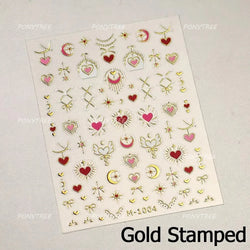 Punk Pink Leopard Print Love Heart Stars Bowknot Cool Girl 5D Self Adhesive Nail Art Stickers Ribbon Manicure Decals Wholesale (ONLINE ORDER ONLY)