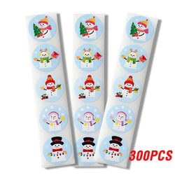 100-500pcs Merry Christmas DIY Handmade Sticker Package Thank You Label Sealing Stickers Party Festive Decor Supplies Children (ONLINE ORDER ONLY)