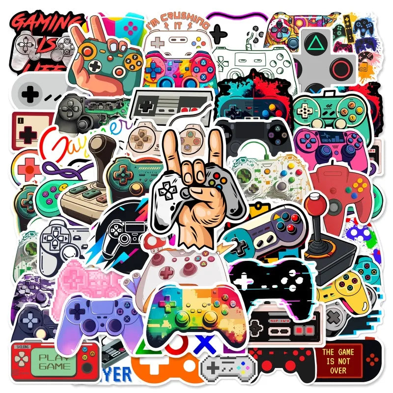 Vintage Gamepad Stickers 10/25/50pcs for Phone Laptop Guitar Helmet Luggage Skateboard Car DIY (ONLINE ORDER ONLY)