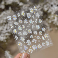 Charm Pink Yellow Flower Petal Stamen Stamen Peony Self Adhesive Nail Art Decorations Stickers Shiny Rhinestone Manicure Decals (ONLINE ORDER ONLY)