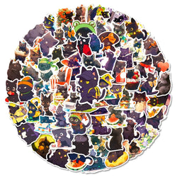 10/50/100pcs Cute Cartoon Black Cat Stickers DIY Scrapbook Phone Guitar Laptop Luggage Waterproof Kawaii Animal Sticker Toy (ONLINE ORDER ONLY)