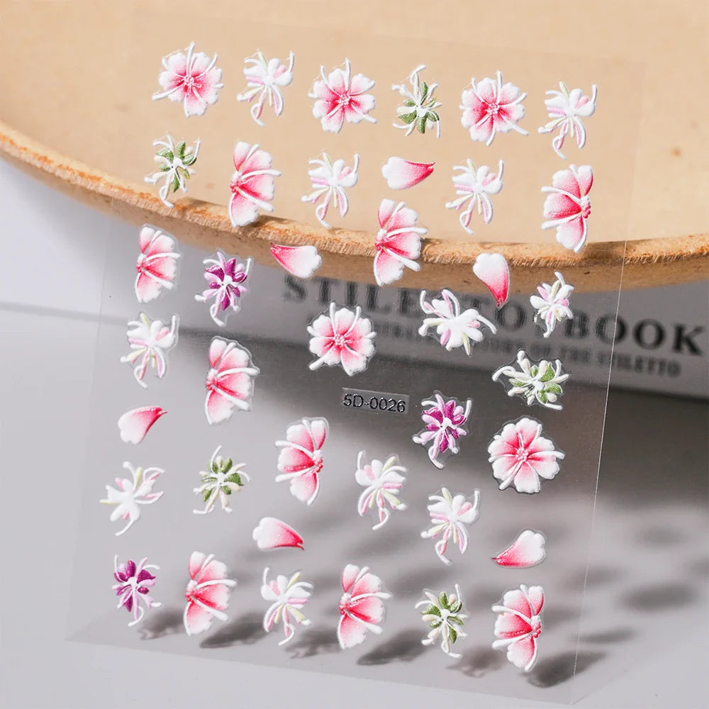 1Sheet Valentine's Day Decals 5D Nail Art Stickers Heart Self-Adhesive Slider Love Letters DIY Manicure Accessories "Dopamine" % (ONLINE ORDER ONLY)
