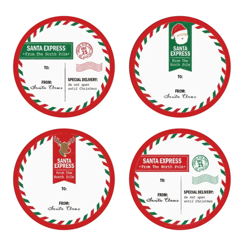 100-500pcs Merry Christmas DIY Handmade Sticker Package Thank You Label Sealing Stickers Party Festive Decor Supplies Children (ONLINE ORDER ONLY)