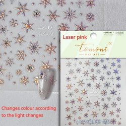 Bronzing Jelly Laser Snowflake Christmas Hot 5D Soft Embossed Relief Self Adhesive Nail Art Decoration Sticker 3D Manicure Decal (ONLINE ORDER ONLY)