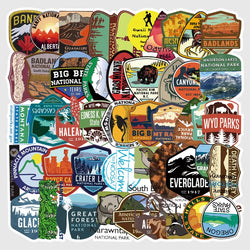 50Pcs National Park Cartoon Stickers For Suitcase Skateboard Laptop Luggage Fridge Phone Car Styling Decal Sticker (ONLINE ORDER ONLY)